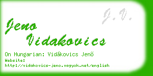 jeno vidakovics business card
