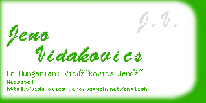 jeno vidakovics business card